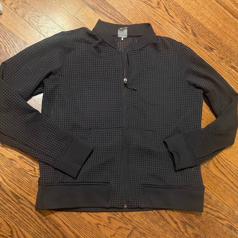 CALIA zip mesh cardigan